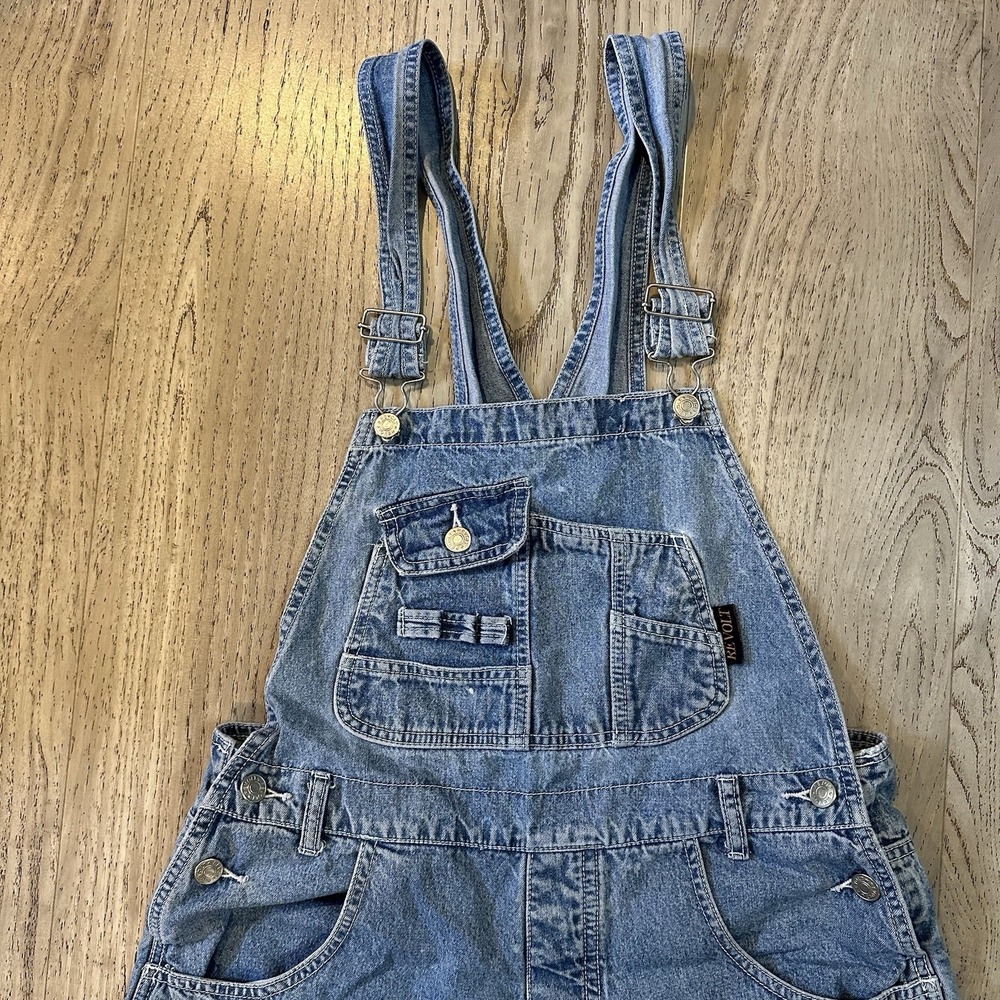 Vintage Revolt Forever Classic Overalls Men's Large Blue‎ Denim Jean Baggy Bibs